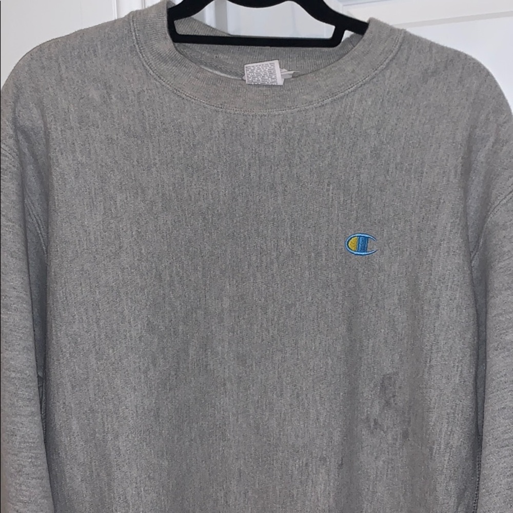over sized grey champion crew neck